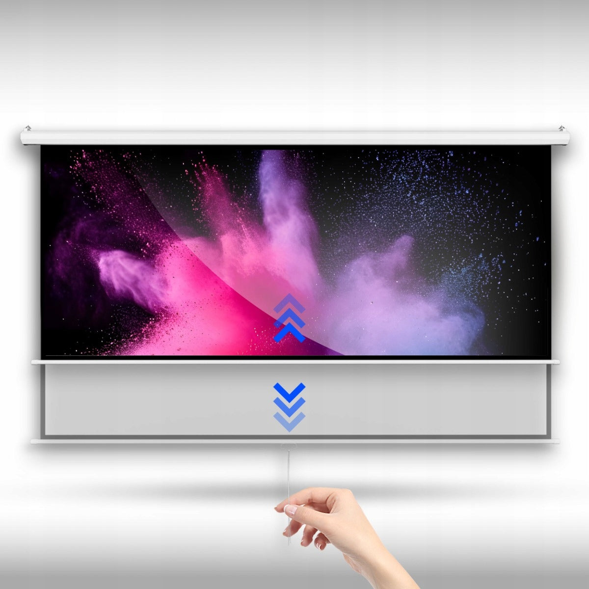 SEMI-AUTOMATIC PROJECTION SCREEN FOR CEILING WALL PROJECTOR 120 INCHES Packaging status original