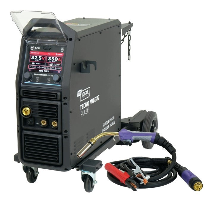 SEMI-AUTOMATIC WELDER 350A TECNO MIG 377PT PULSE LCD Black Series 4x4 IDEAL