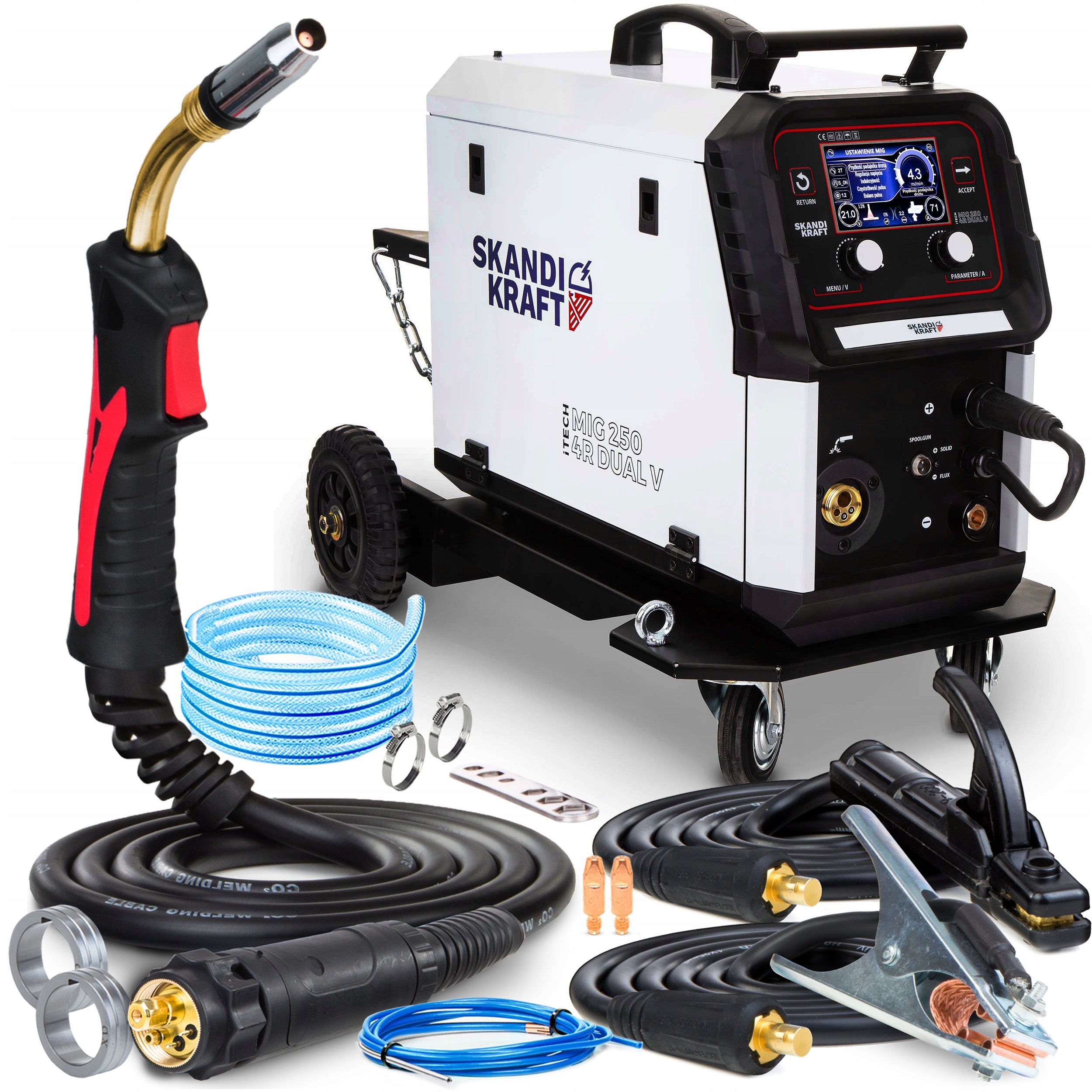 SEMI-AUTOMATIC WELDER MIG/MMA/TIG iTech MIG 250 4R 3in1 250A SKANDI KRAFT