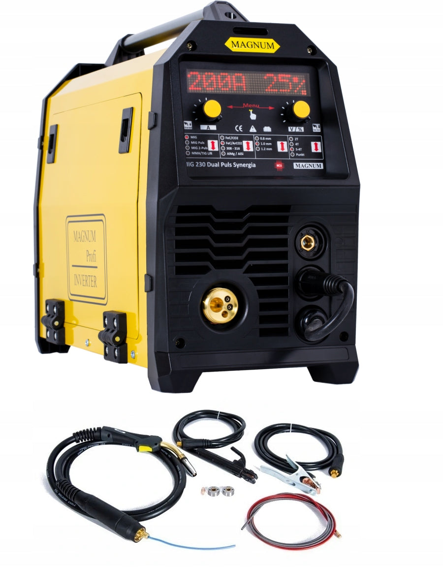 SEMI-AUTOMATIC WELDING MACHINE MAGNUM MIG 230 DUAL PULSE 200A