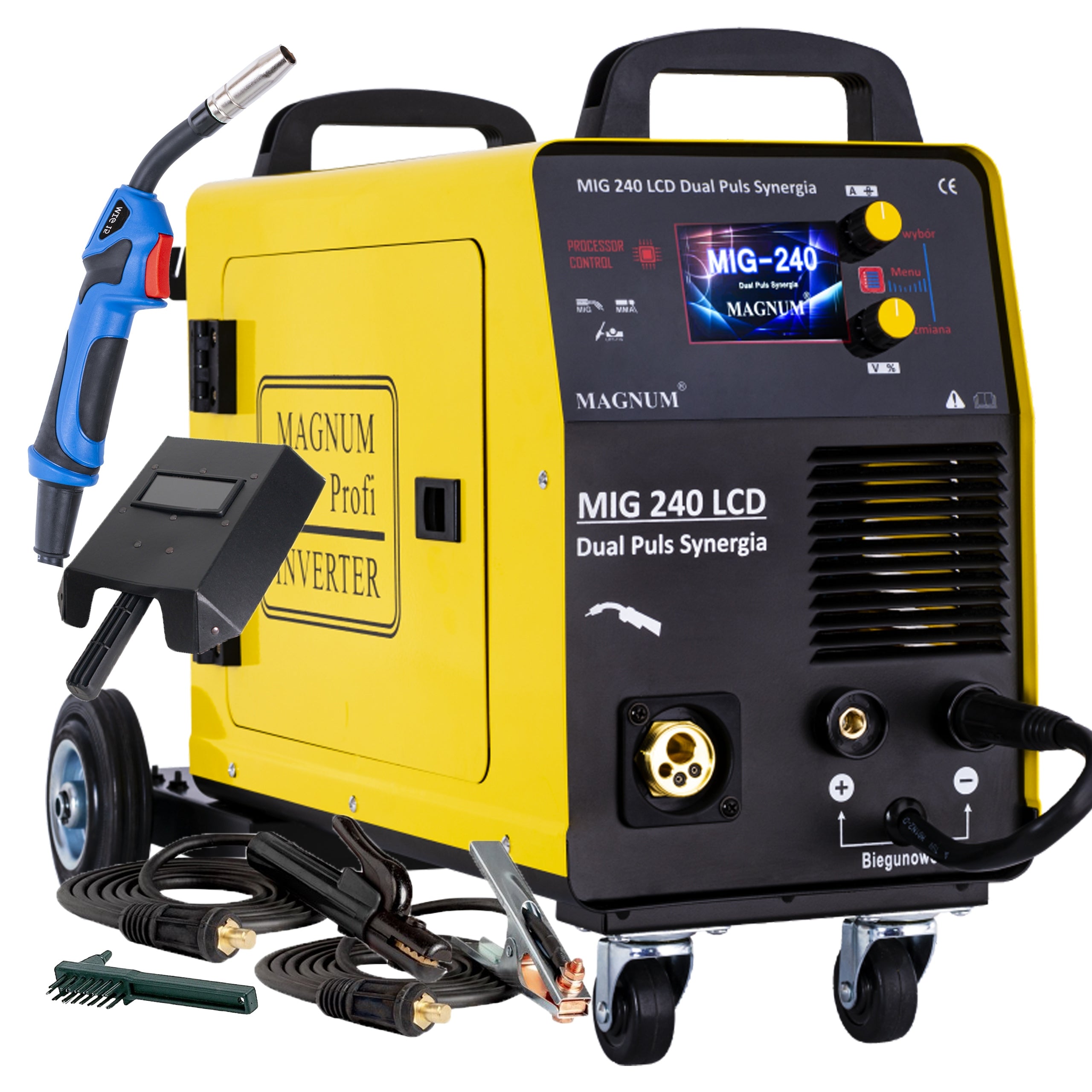 SEMI-AUTOMATIC WELDING MACHINE MAGNUM MIG 240 LCD DUAL PULSE SYNERGY 3IN1