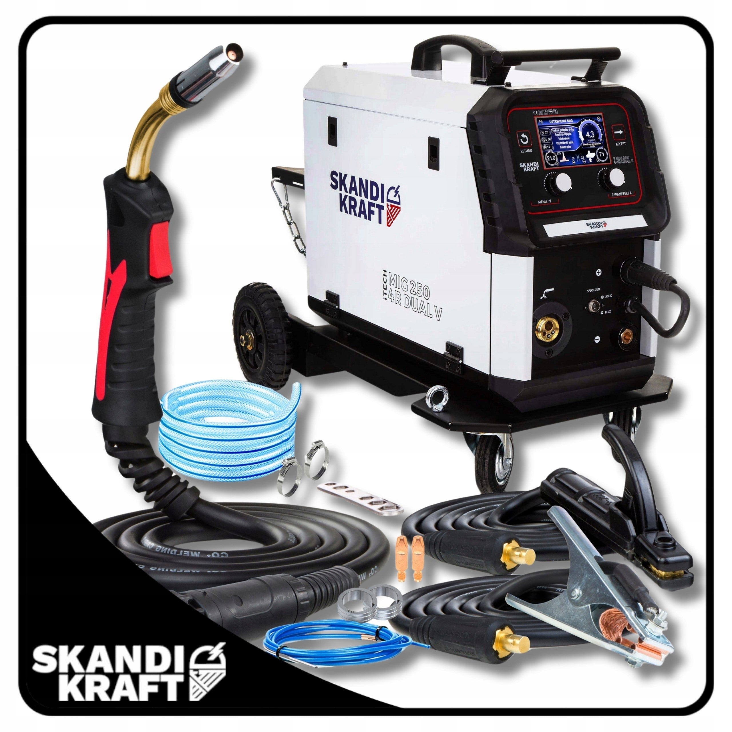SEMI-AUTOMATIC WELDING MACHINE SKANDI KRAFT MIG 250 4R DUAL V MMA TIG 230V 400V Brand SKANDI KRAFT