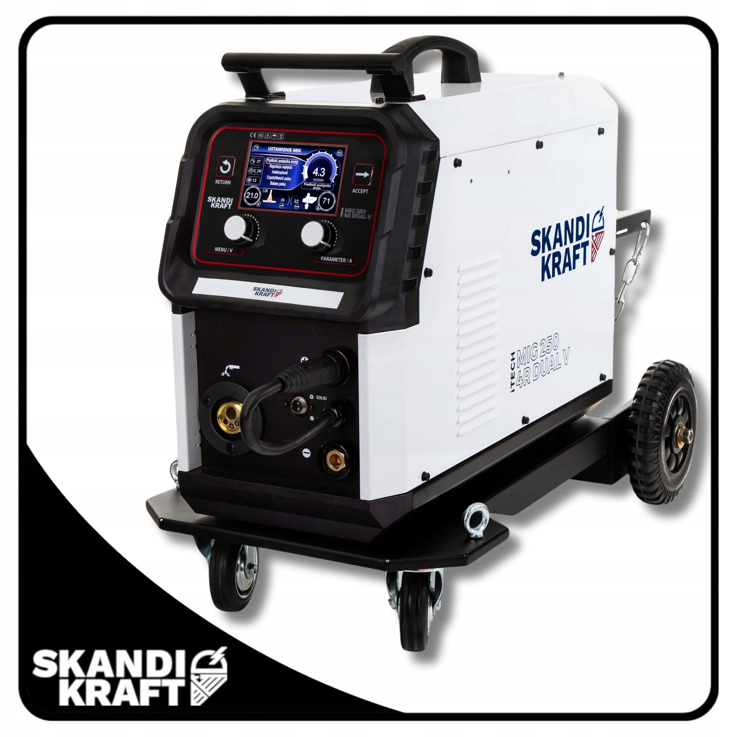 SEMI-AUTOMATIC WELDING MACHINE SKANDI KRAFT MIG 250 4R DUAL V MMA TIG 230V 400V Packaging status original