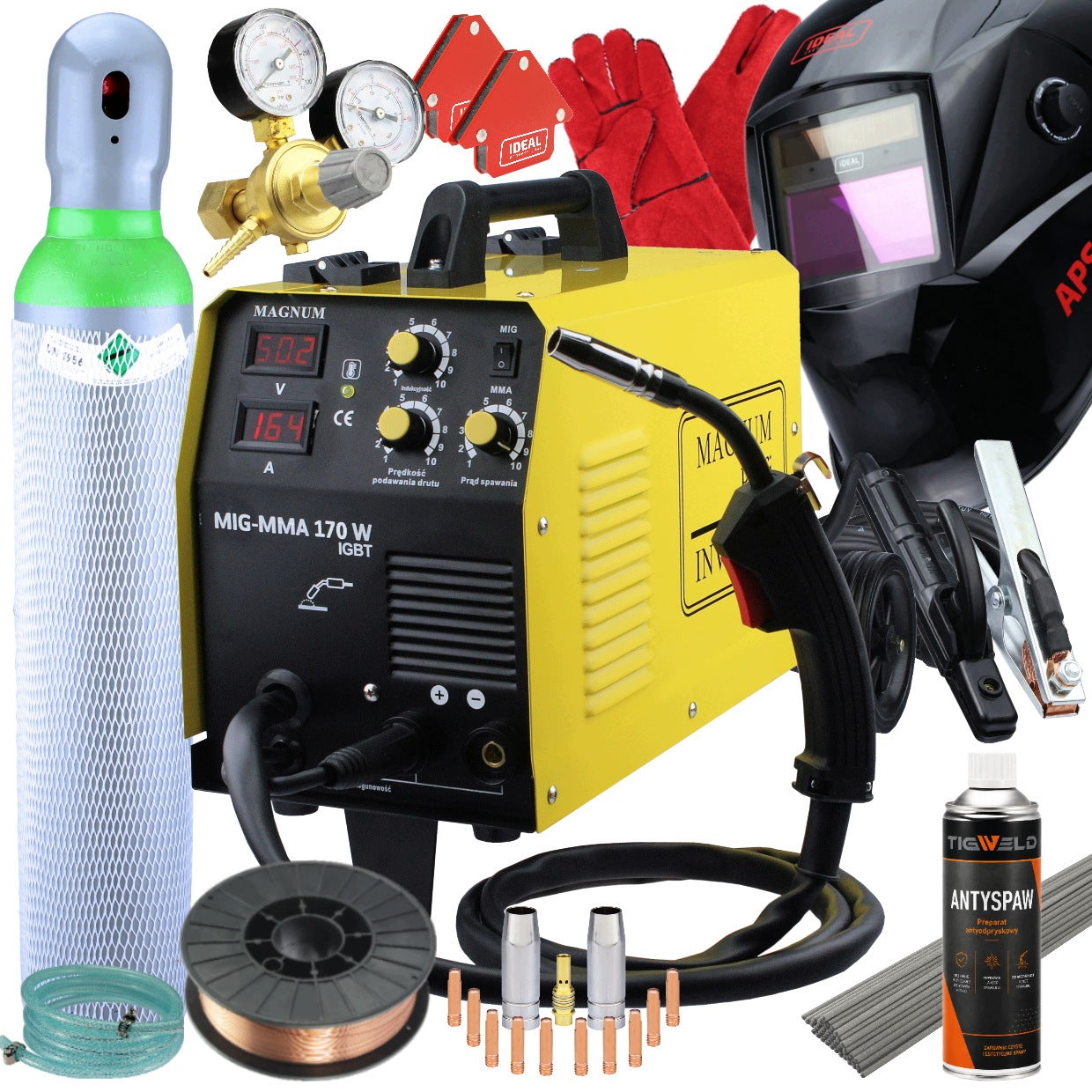 SEMI-AUTOMATIC WELDING MIGOMAT MIG 170 IN MMA IGBT MAGNUM SET