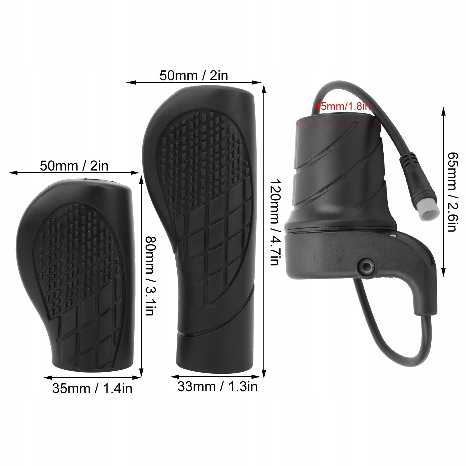 SEMI-TWIST THROTTLE HOLDER FOR MTB 12-72 V ELECTRIC BIKES Packaging status original
