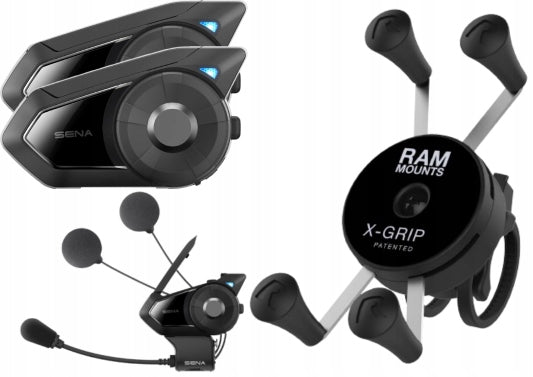 SENA 30K-03D Motorcycle Intercom For 2 Helmets and Phone Holder FREEBIE