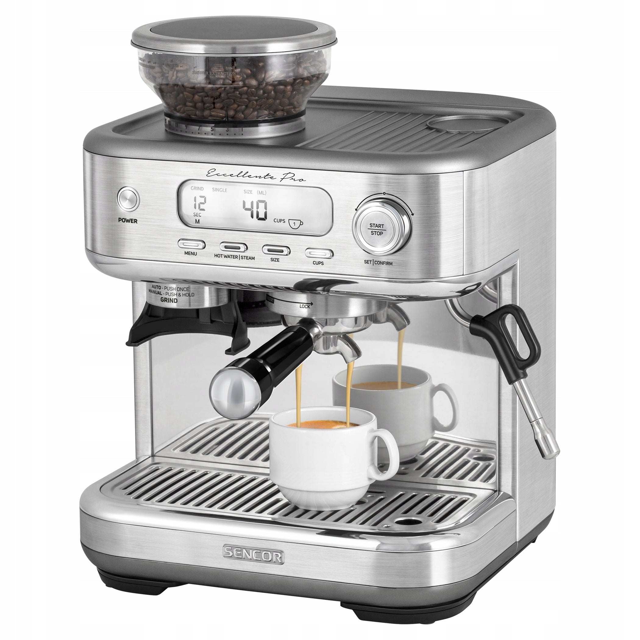 SENCOR SES6050SS coffee maker 15-BAR milk frother heat grinder Manufacturer code SES 6050SS