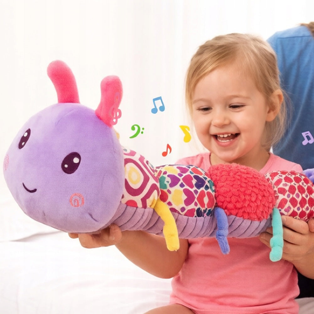 SENSORY TOY FOR MUSICAL PLUSH INTERACTIVE CATERPILLAR Brush type pulsar rotary