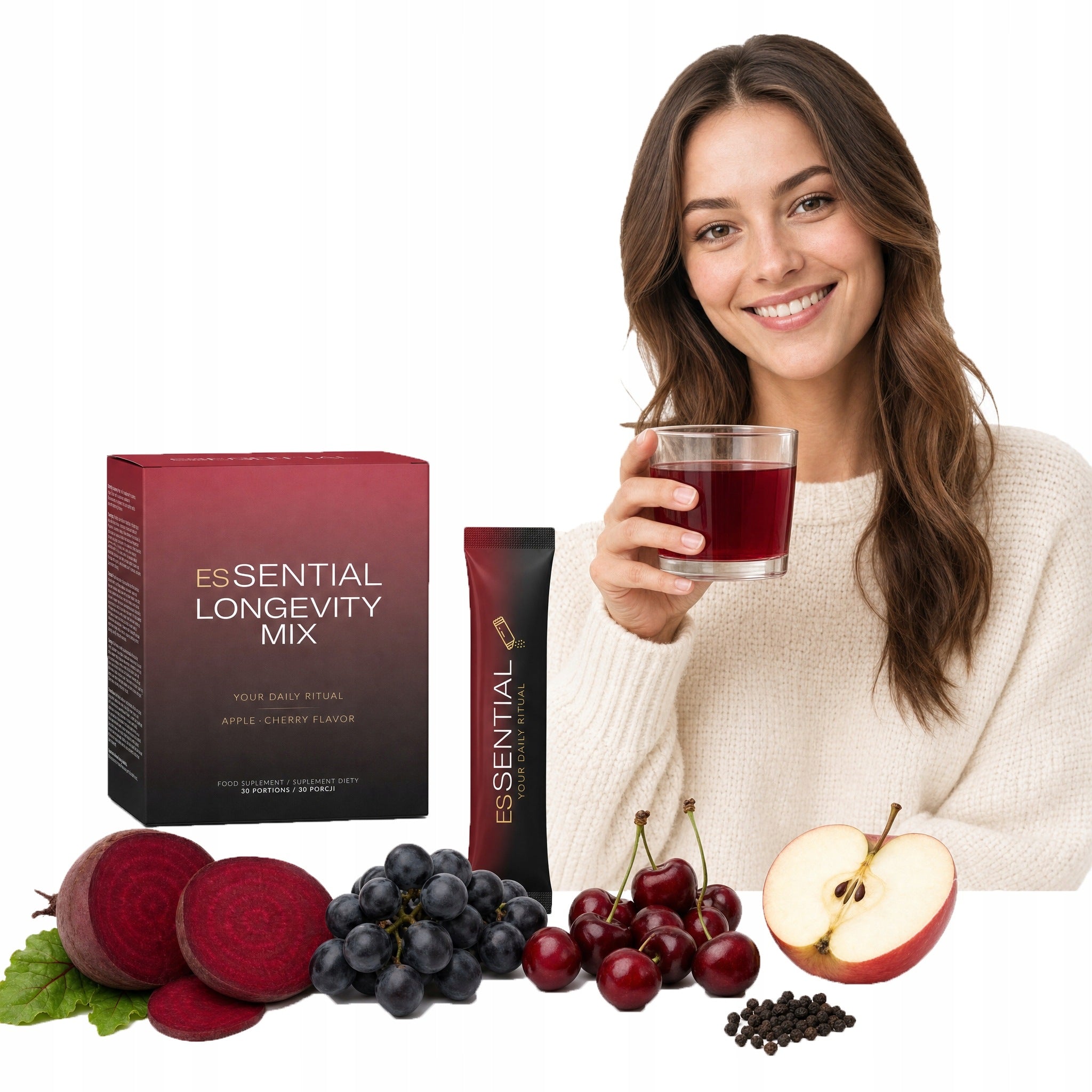 SENTIAL Longevity RESVERATROL Nicotinamide riboside GLYCINE NAD+ Vitamin B Manufacturer code Longevity Mix Sential