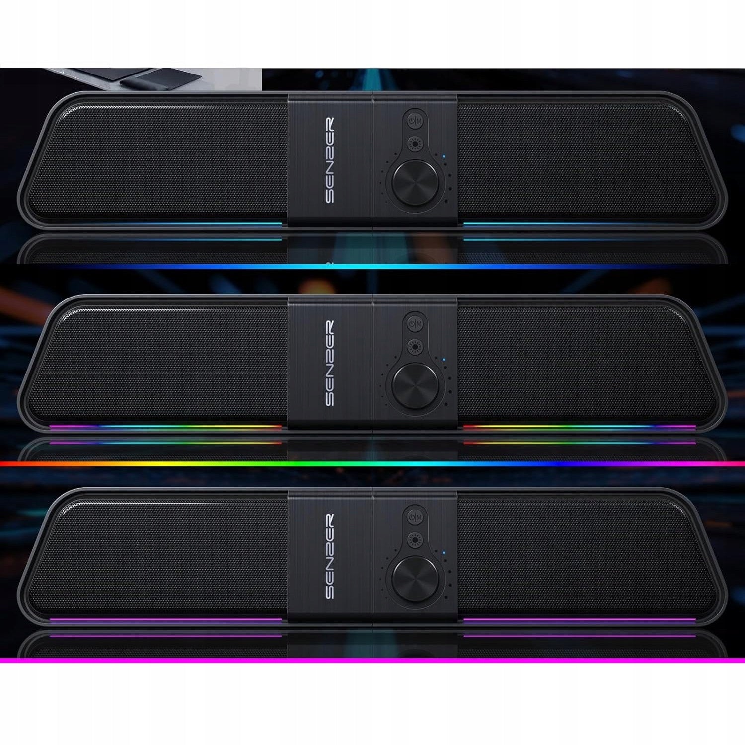 SENZER CS20 LED Speaker – USB, Clear Sound Steroid RGB Visual Effect