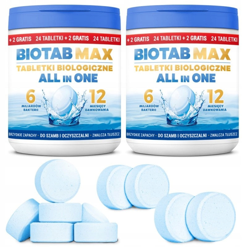 SEPTIC TANK TABLETS BioTab All in One STRONG Bacteria FAT FRAGRANCE 2 YEARS Packaging status original