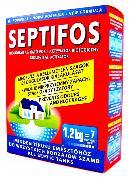 SEPTIFOS 1,2 KG ACTIVATOR FOR SEPTIC TANKS AND TREATMENT PLANTS BACTERIA ENZYMES