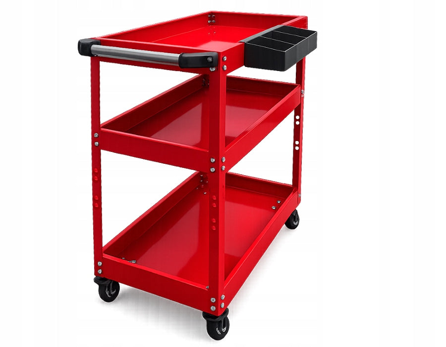 SERVICE TOOL WORKSHOP MOUNTING CART 3 SHELVES BEARING WHEELS Additional features wheel lock brake guide handles