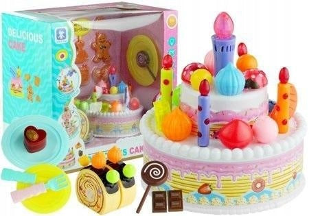 Žaislinis gimtadienio tortas su aksesuarais "Happy Birthday"