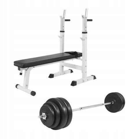 SET 100kg bench + barbell Bituminous loads