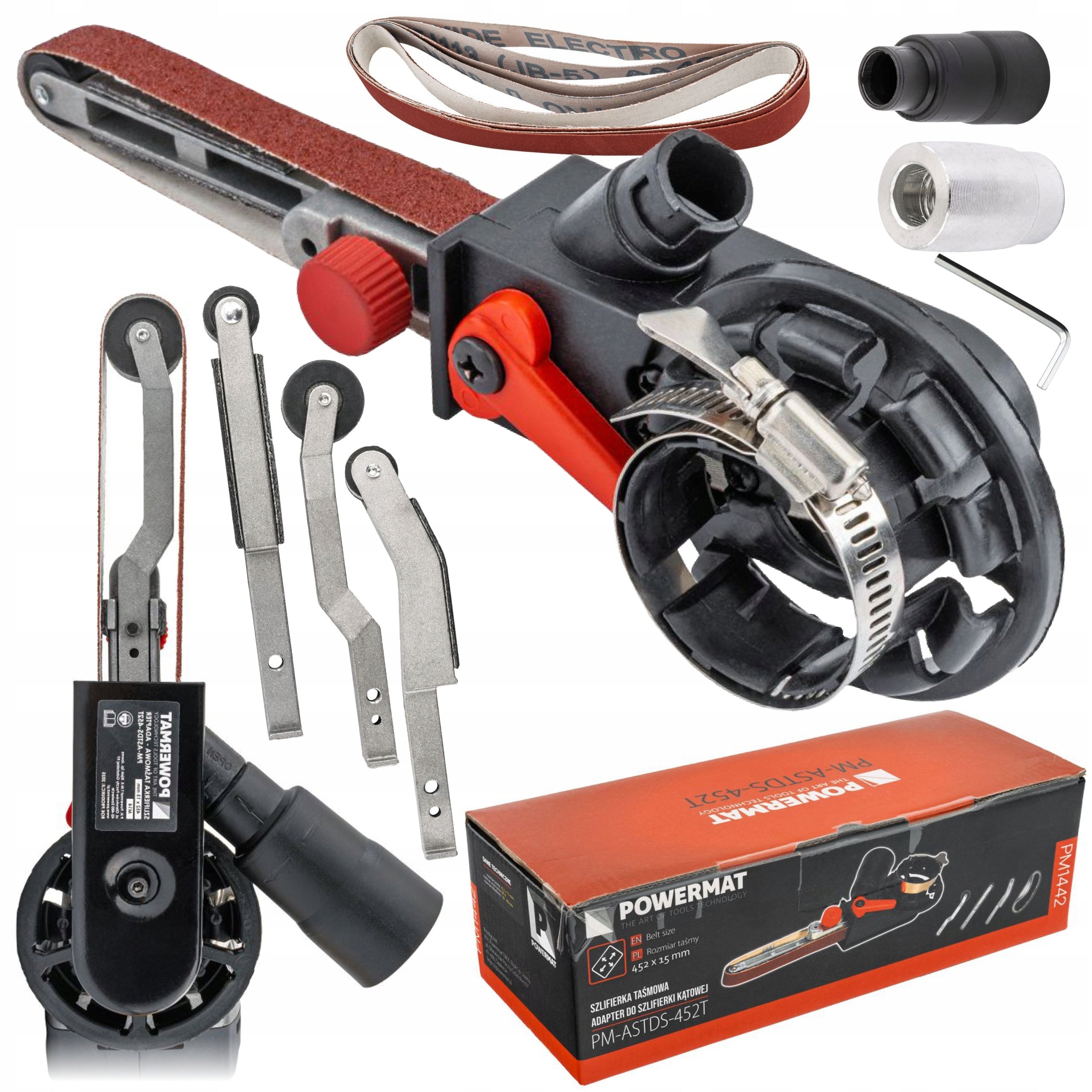 SET ATTACHMENT FINGER BELT SANDER +TAPE POWERMAT PM-ASTDS-452T