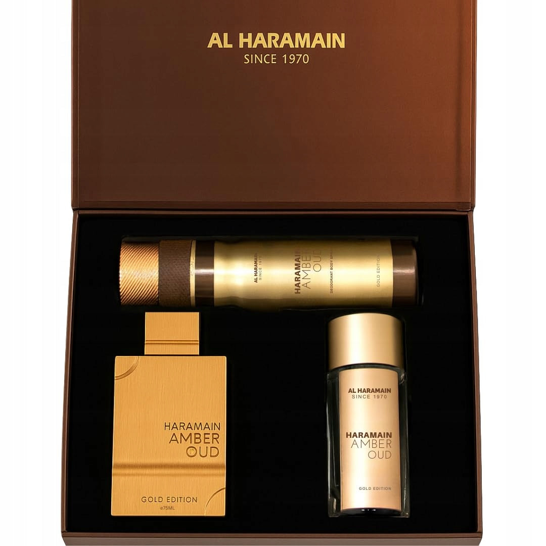 SET Al Haramain Amber Oud Gold Edition EDP 75 ml + 30ml EDP + 250ml mist