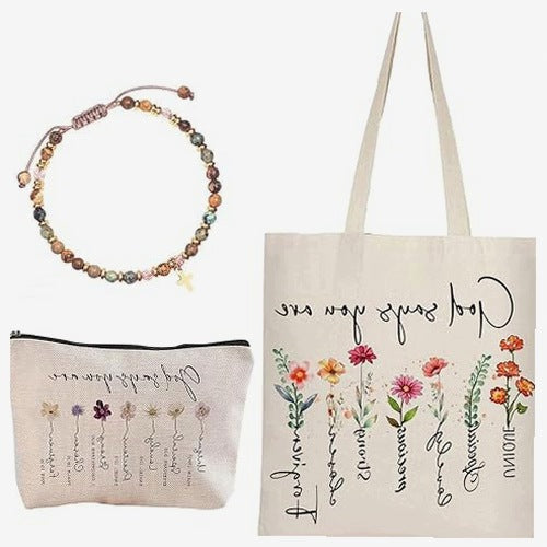 SET BAG WOMEN'S COSMETIC BAG BRACELET CHRISTIAN GIFT