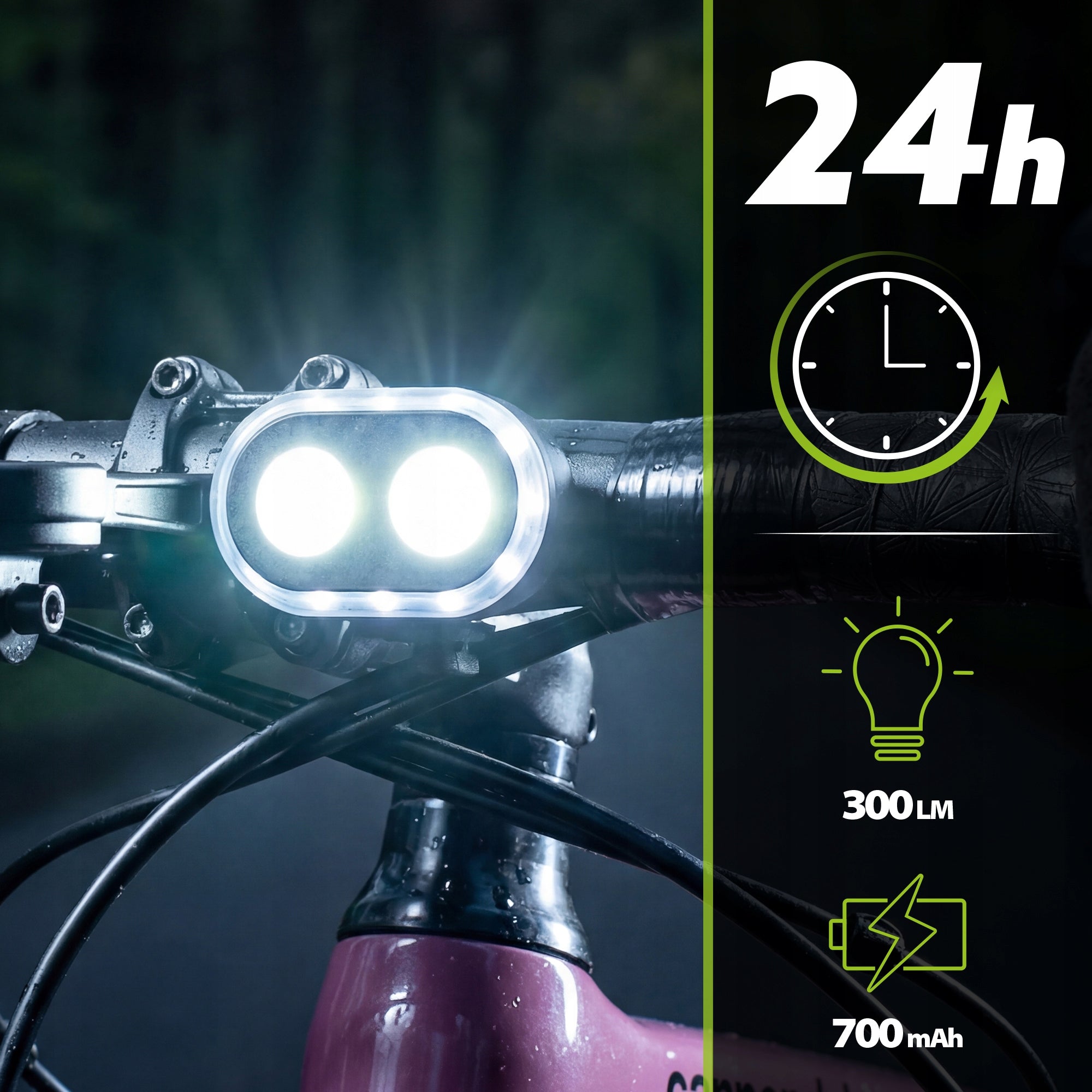 SET BICYCLE LIGHT FRONT REAR LED BATTERY LIGHTING VAYOX Packaging status original