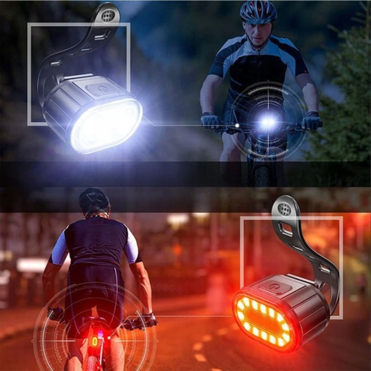 SET BICYCLE LIGHT FRONT REAR LED LIGHT FOR BIKE HANDLEBAR USB Packaging status original