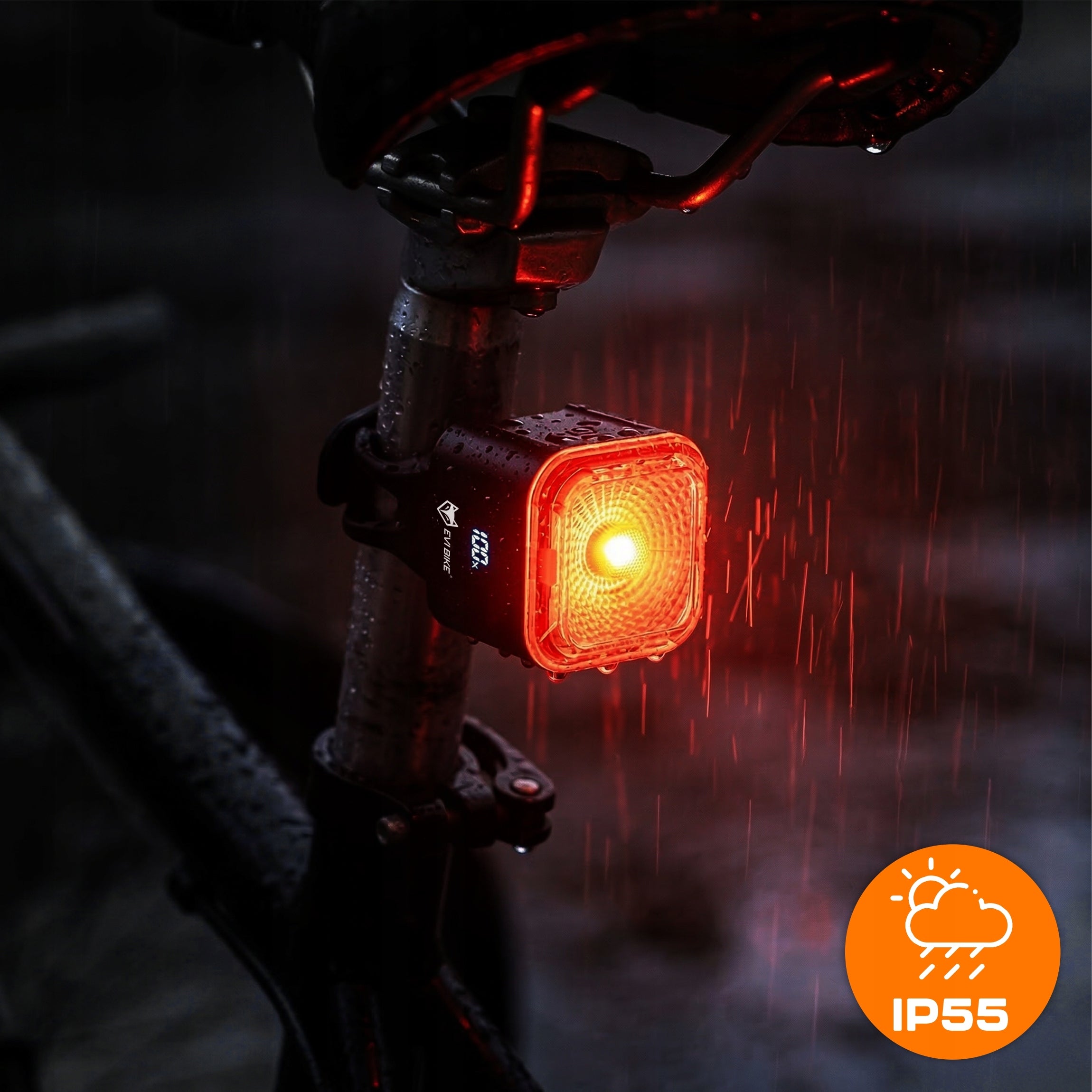 SET BICYCLE LIGHT FRONT REAR STRONG BRAKE SENSOR PRO 38h 1200LM LED Light source LED