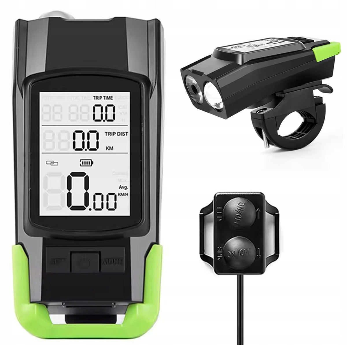 SET BICYCLE LIGHT STRONG LED FRONT BIKE COUNTER BELL