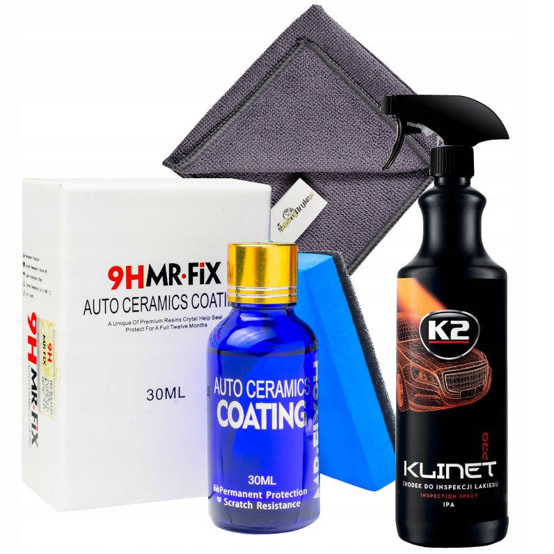 SET CERAMIC COATING 9H + ISOPROPYL ALCOHOL IPA K2 KLINET PRO 1L