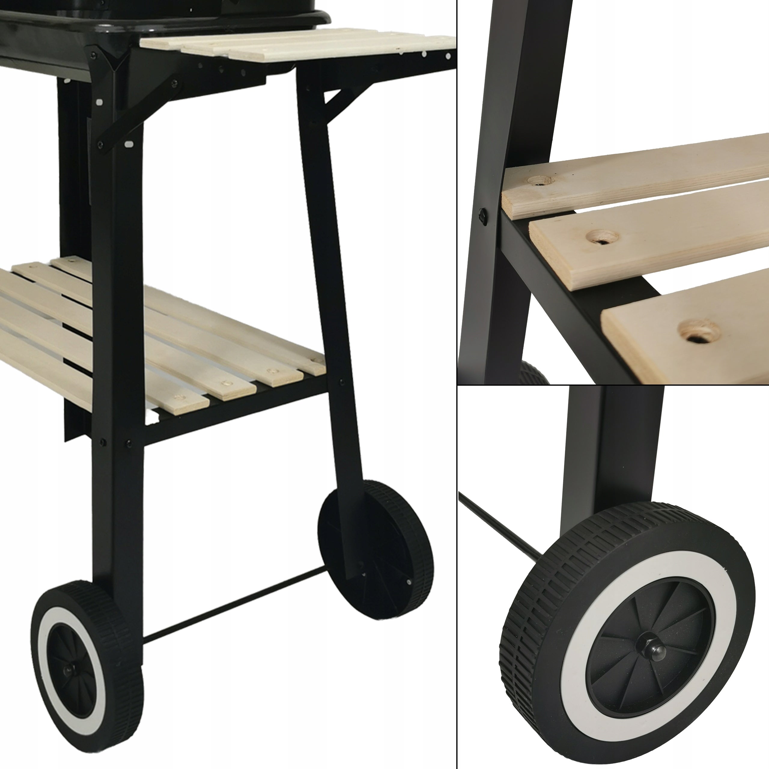 SET CHARCOAL GARDEN GRILL WITH SHELVES 5 LEVELS BBQ1002 + 6X TEFLON MAT Grate length 28.5 cm