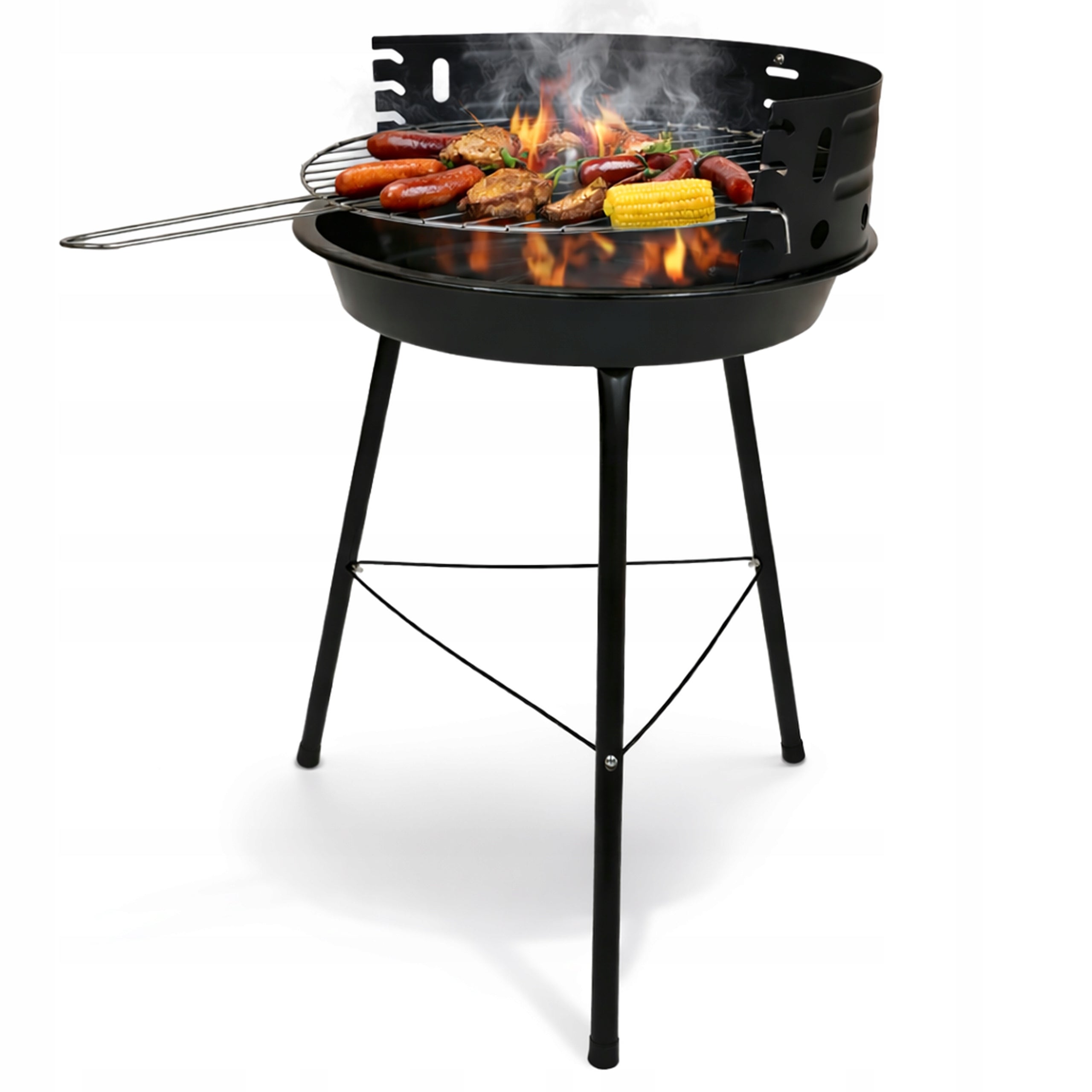 SET CHARCOAL GRILL ROUND TOURIST GRATE BBQ 1007