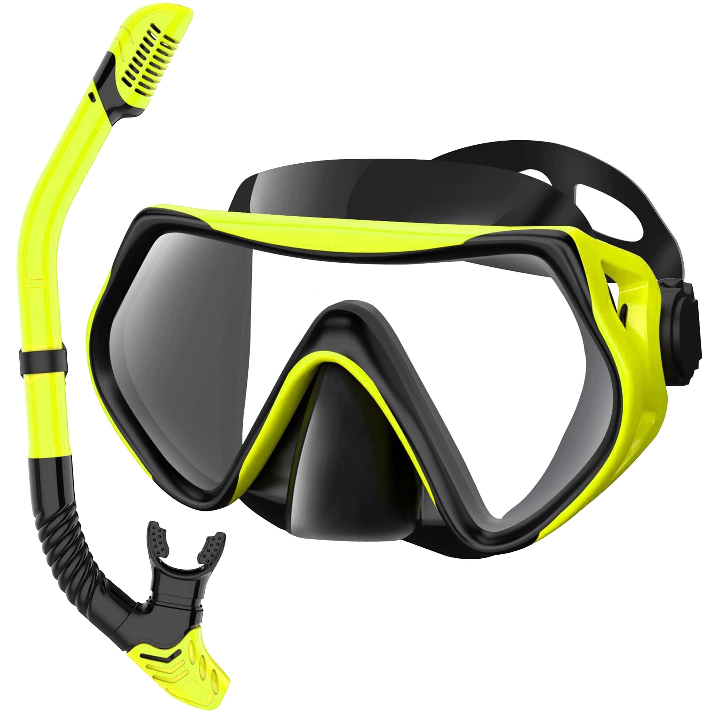 SET DIVING MASK SWIMMING WITH TUBE SNURKLING SNORKEL DRY TOP GLASSES