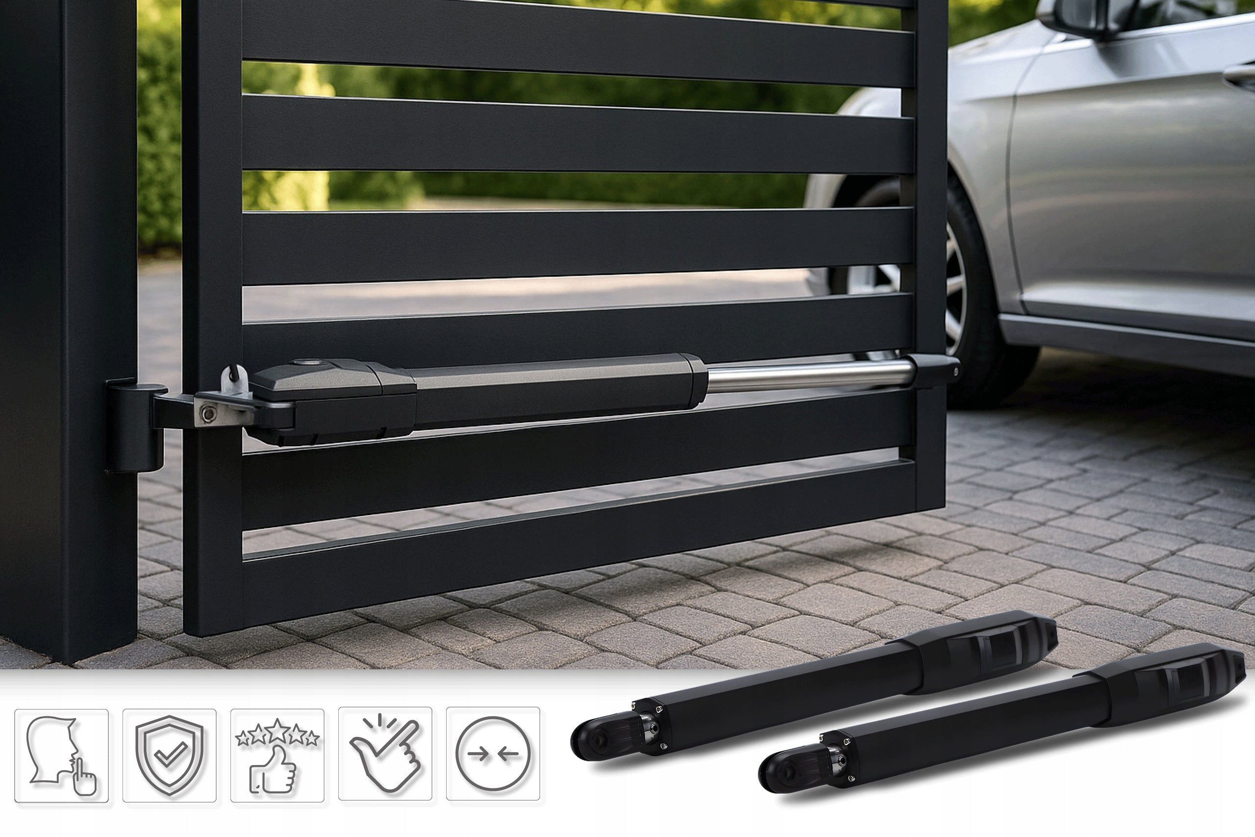SET DRIVE FOR DOUBLE-LEAF GATE WIFI SUPLA remote controls actuators 8 m 200 KG Packaging status original