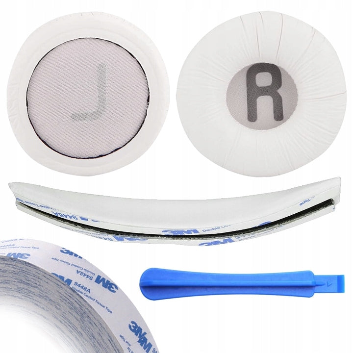 SET DXS EAR CUPS + SPONGE HEADBAND PADS FOR JBL T600 E35 500BT T450 WHITE 3M