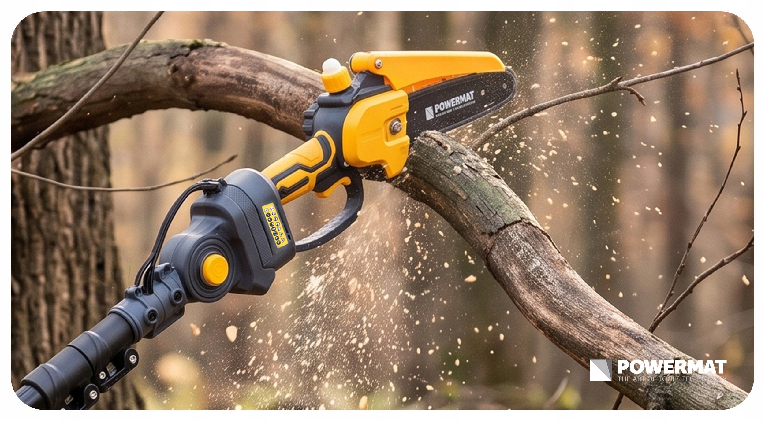 SET FOR BRANCHES 3IN1 SAW 6" 8" PRUNER 25MM BOOM 130-200CM 2xAKU 3AH Guide length 20 cm