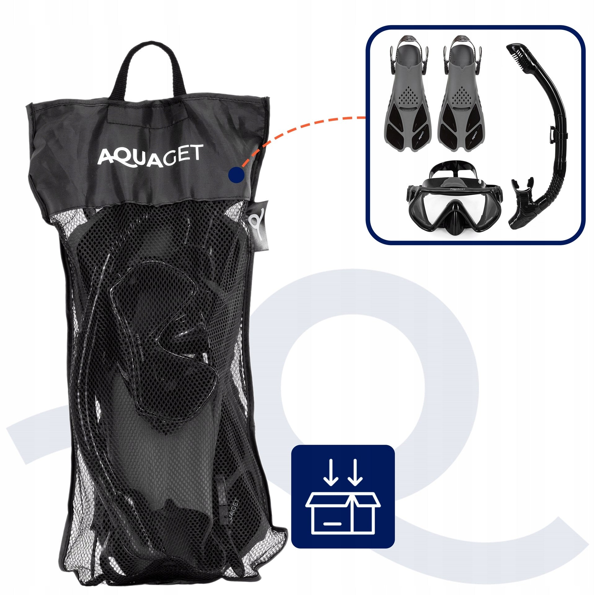 SET FOR DIVING snorkeling swimming MASK SNORKEL FINS glasses glass Gender unisex product
