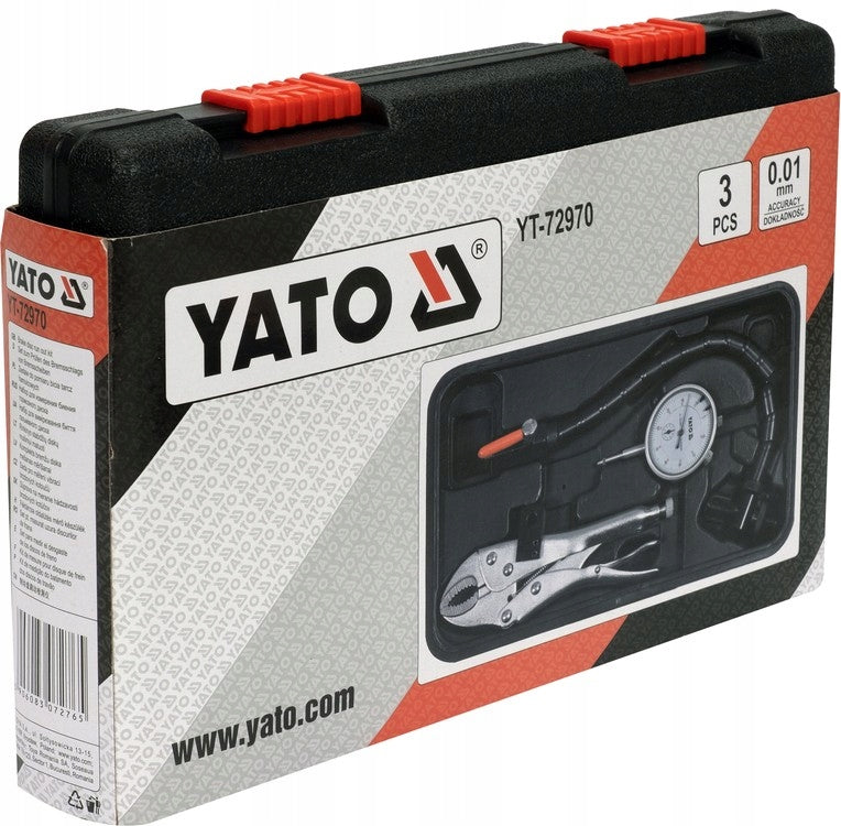 SET FOR MEASURING THE BEATING OF DISCS HAMULC.YT-72970 YATO Manufacturer code YT-72970