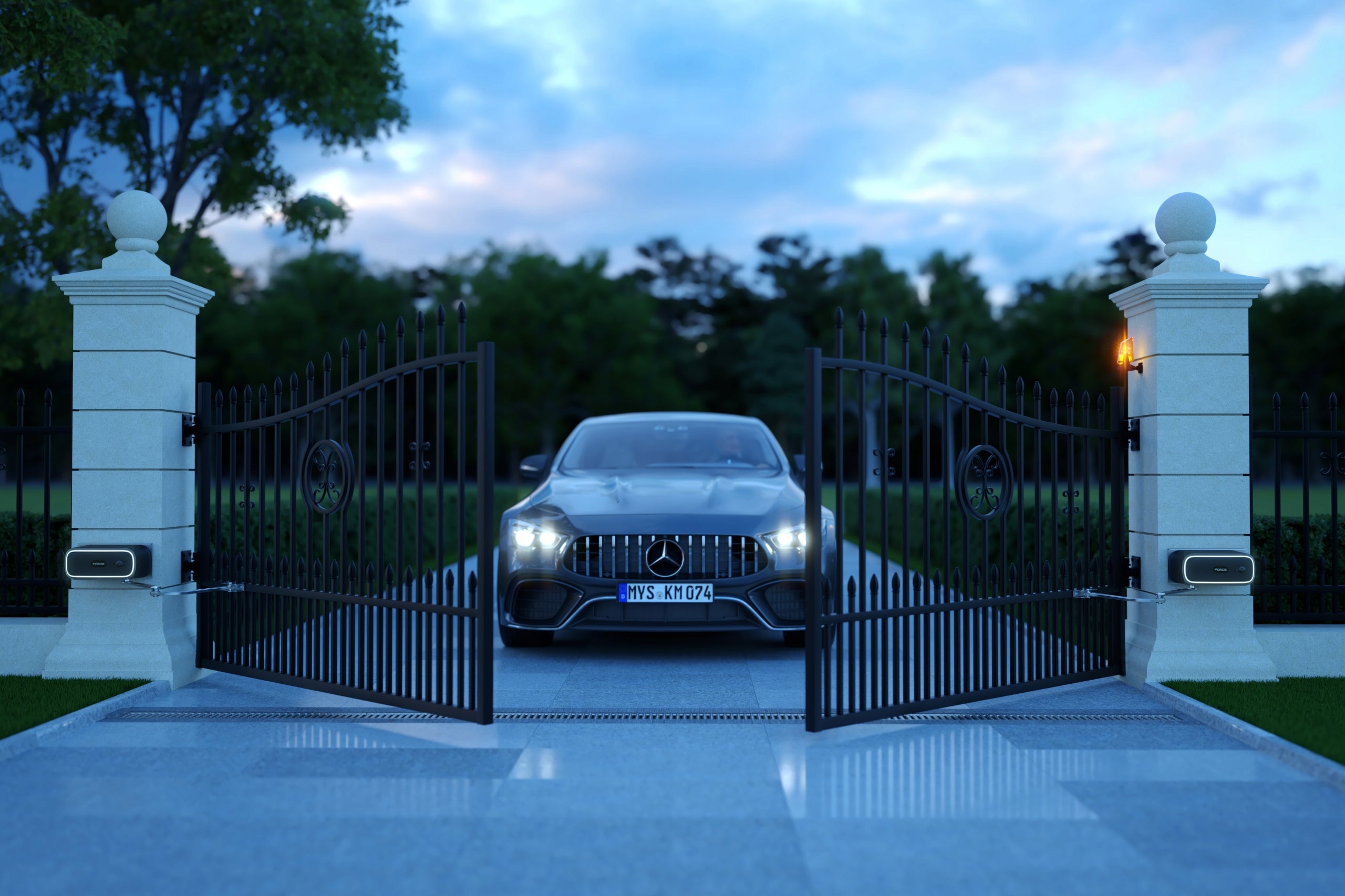 SET FOR SWING GATE FORCE V400 LS UP TO 8 M 400 KG WITH ENDS Drive type for double-leaf gates