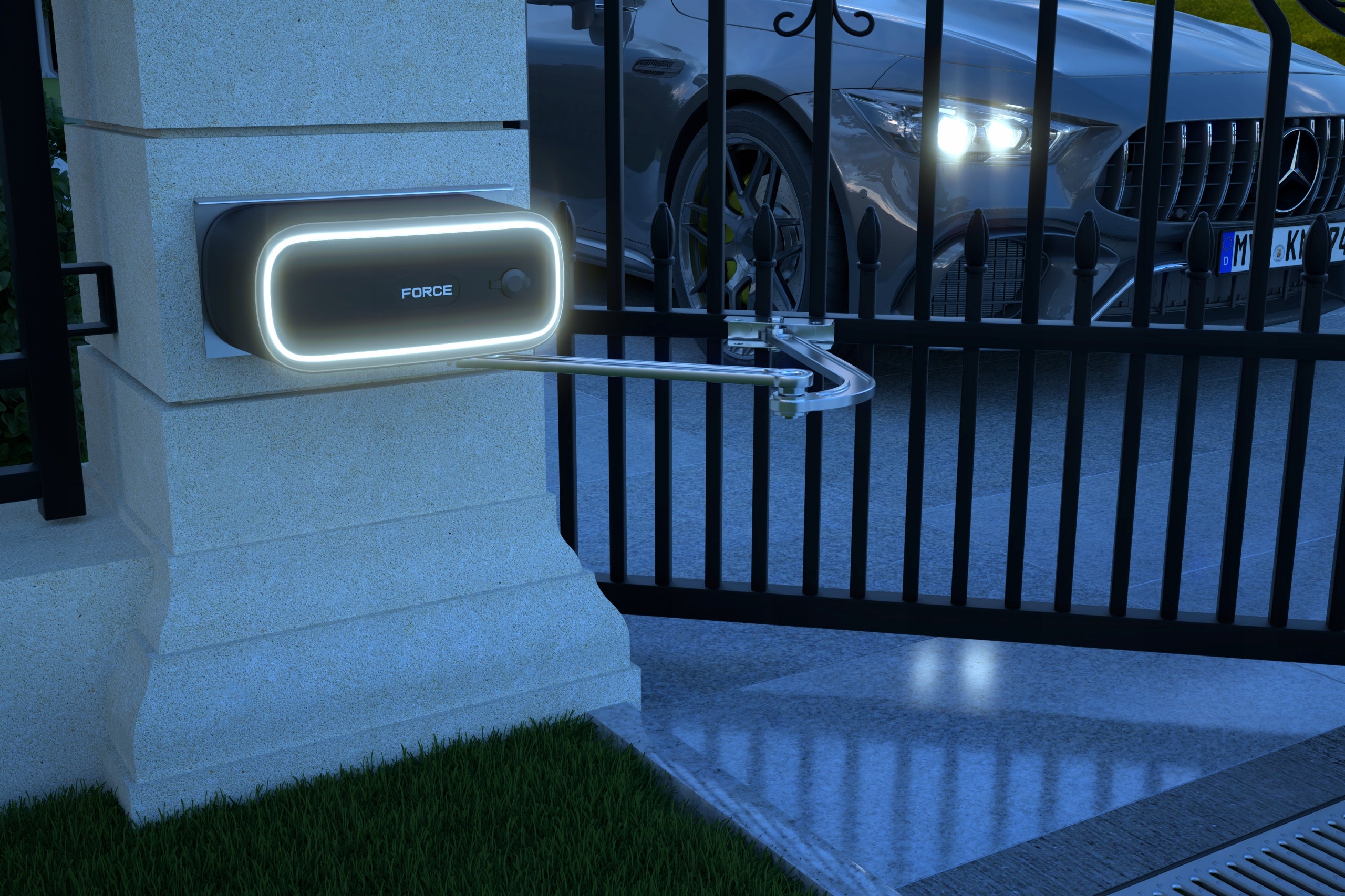 SET FOR SWING GATE FORCE V400 LS UP TO 8 M 400 KG WITH ENDS Maximum wing weight 800 kg