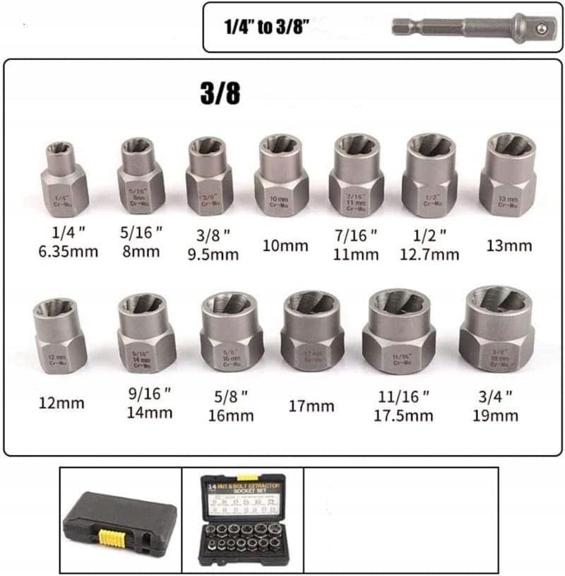 SET FOR UNSCREWING SCREWS 14EL UNSCREWERS NUTS DAMAGED Packaging status original