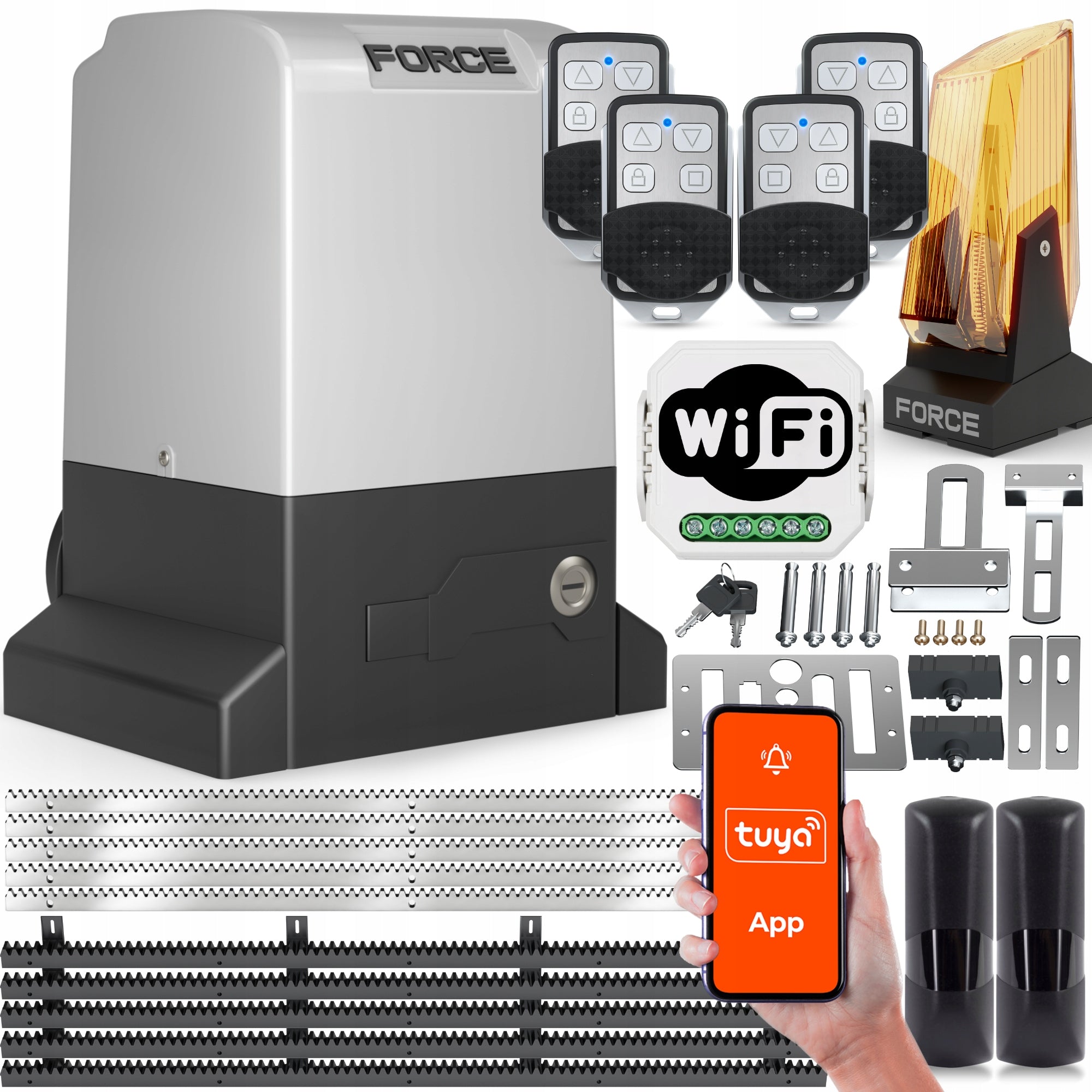 SET FORCE 800 4xPILOT WiFi 5xLEAVES PHOTO DRIVE FOR SLIDING GATE 800KG
