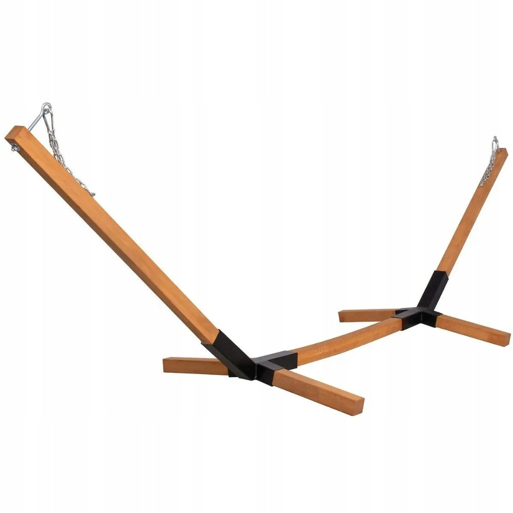 SET FRAME FOR WOODEN HAMMOCK IMPREGNATED 300KG + DOUBLE HAMMOCK Manufacturer no brand