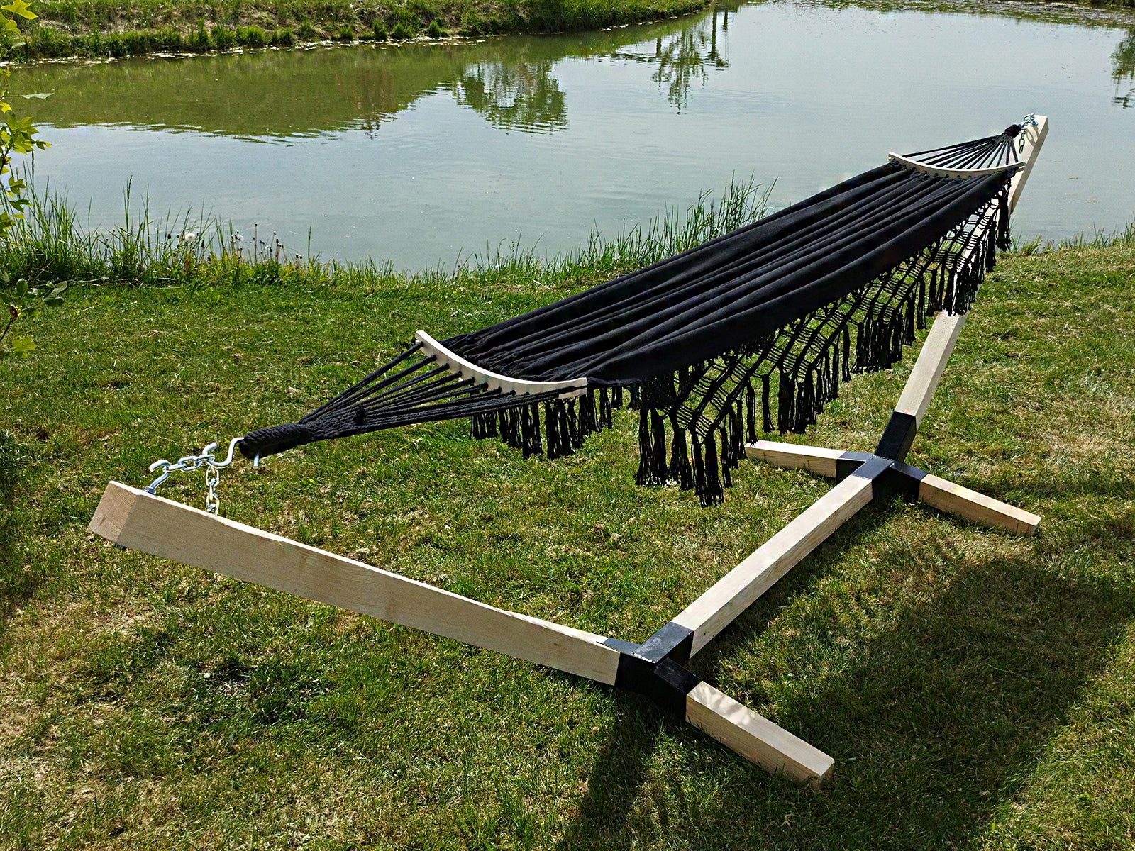 SET FRAME + HAMMOCK 2 OS BOHO BLACK PORTABLE SET COMFORT ZONE 200KG Packaging status original