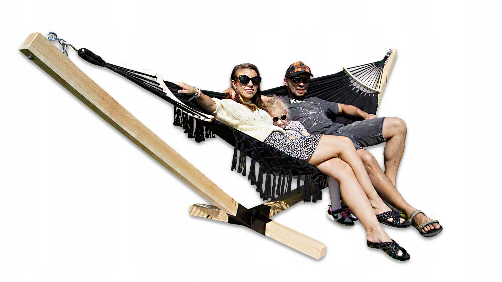 SET FRAME + HAMMOCK 2 OS BOHO BLACK PORTABLE SET COMFORT ZONE 200KG