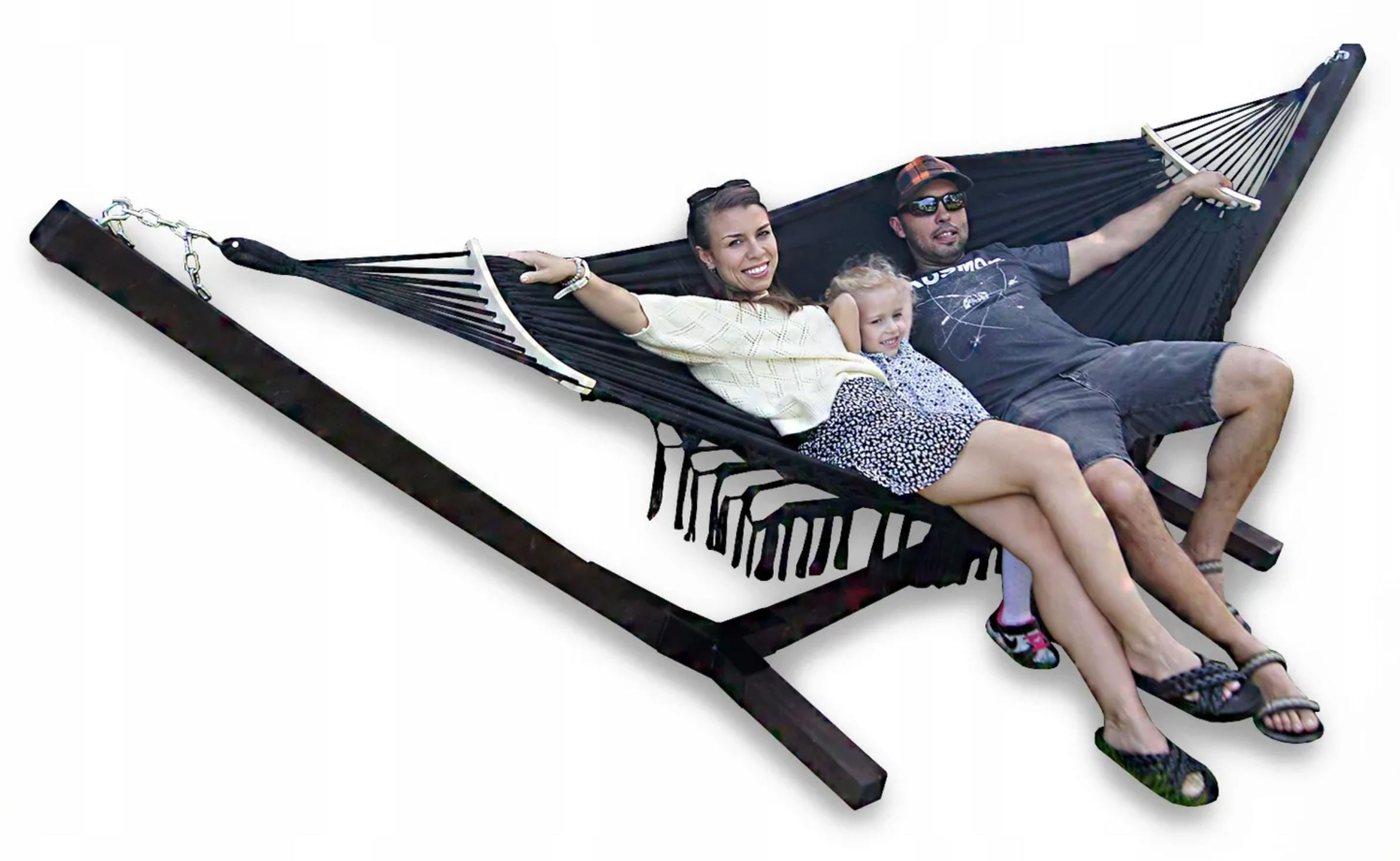 SET FRAME + HAMMOCK 2 OS BOHO BLACK PORTABLE SET COMFORT ZONE 200KG