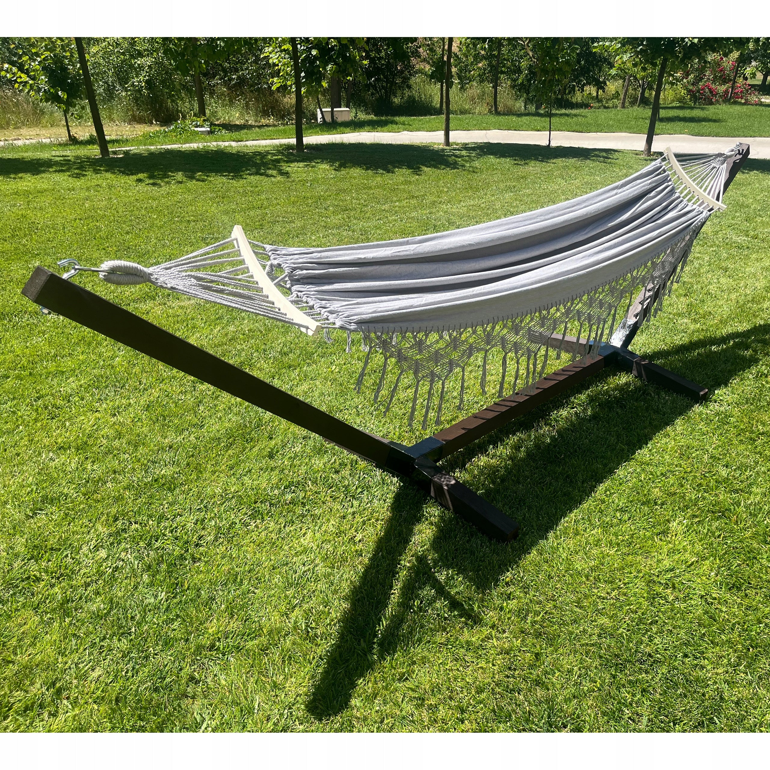 SET FRAME + HAMMOCK 2 OS BOHO GREY PORTABLE SET COMFORT ZONE 200 KG Packaging status original