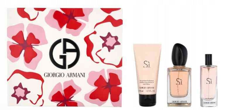 SET GIORGIO ARMANI SI 100 ml EDP + 15 ml EDP + 50 ml body lotion Manufacturer code 3614274186109