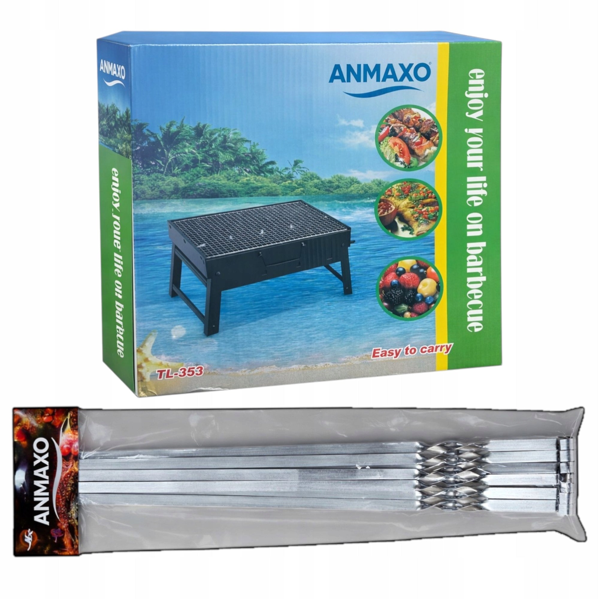 SET GRILL HIKING SUITCASE FOLDING MANGAL + 6x SKEWERS SHAMPOOS Manufacturer no brand