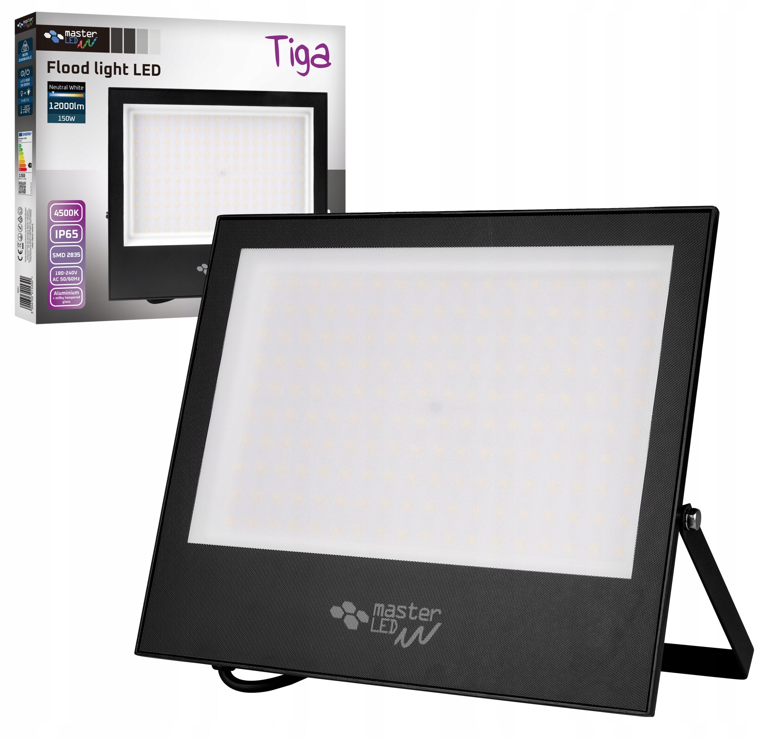SET HALOGEN floodlight LED TRIPOD 2x150W 4500K construction work Packaging status original
