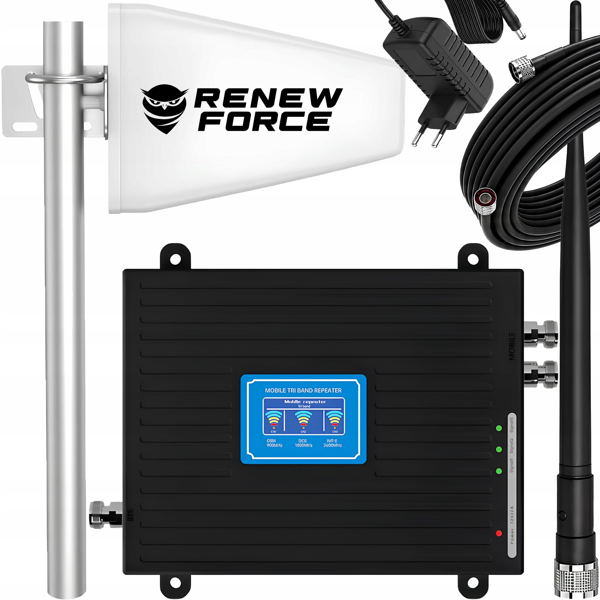 SET INTERNET RANGE SIGNAL AMPLIFIER GSM 3G 4G LTE + 2 ANTENNAS