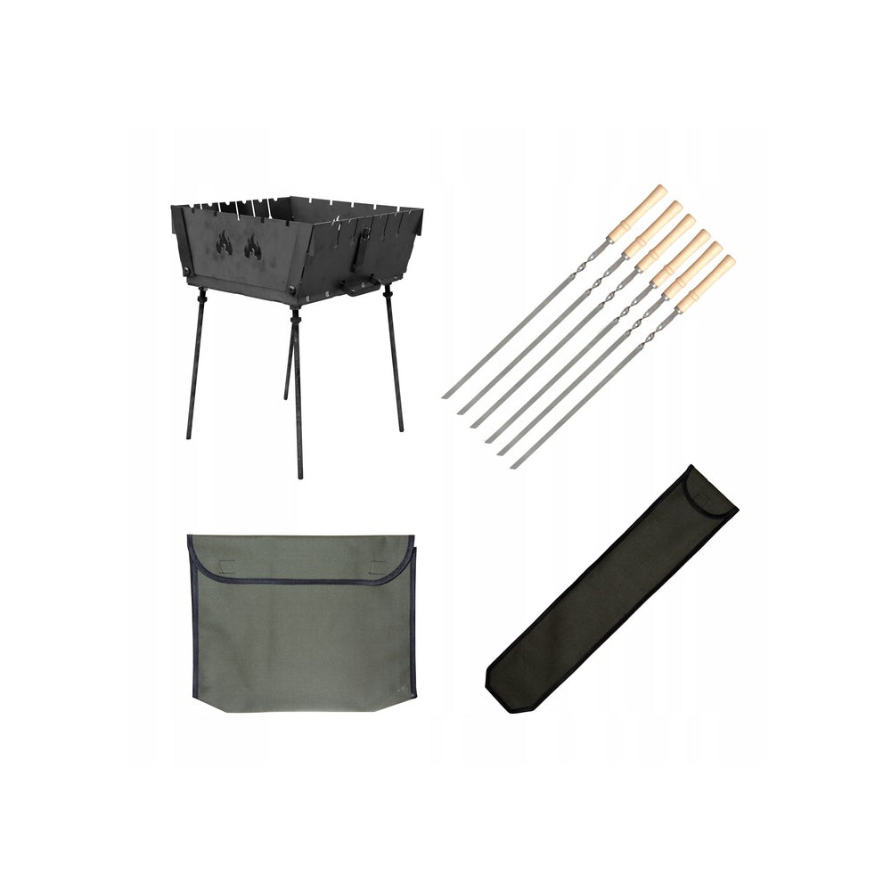 SET: MANGAL "TOURIST" METAL 2MM + 6 pcs. SHAMPOOS + COVERS T62K