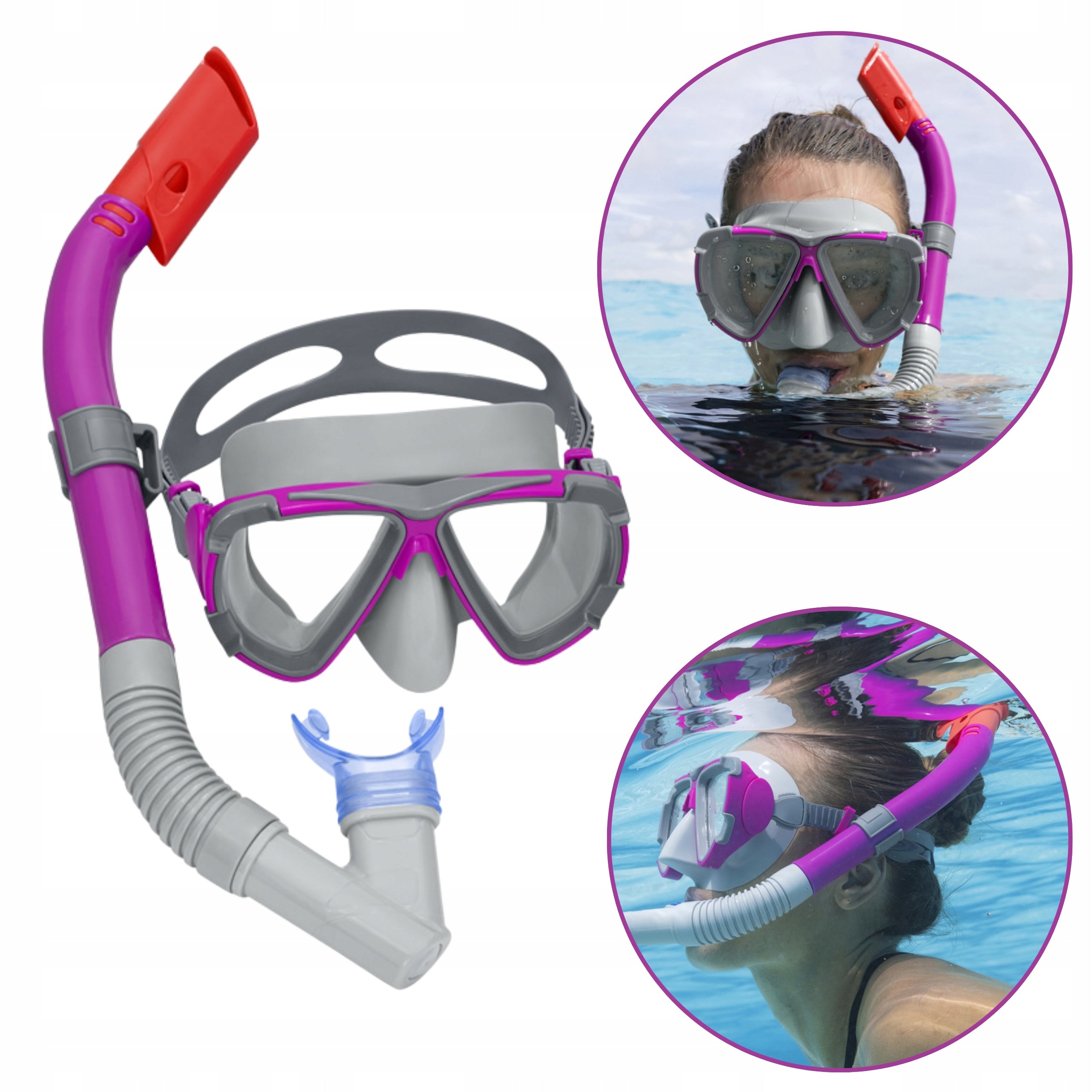 SET MASK WITH DIVING SWIMMING TUBE FOR CHILDREN AND ADULTS